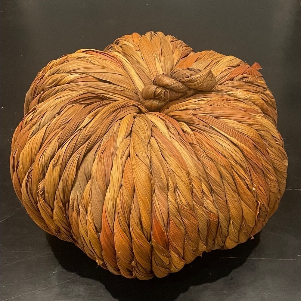 Handcrafted rustic Woven Pumpkin Decor - Brown